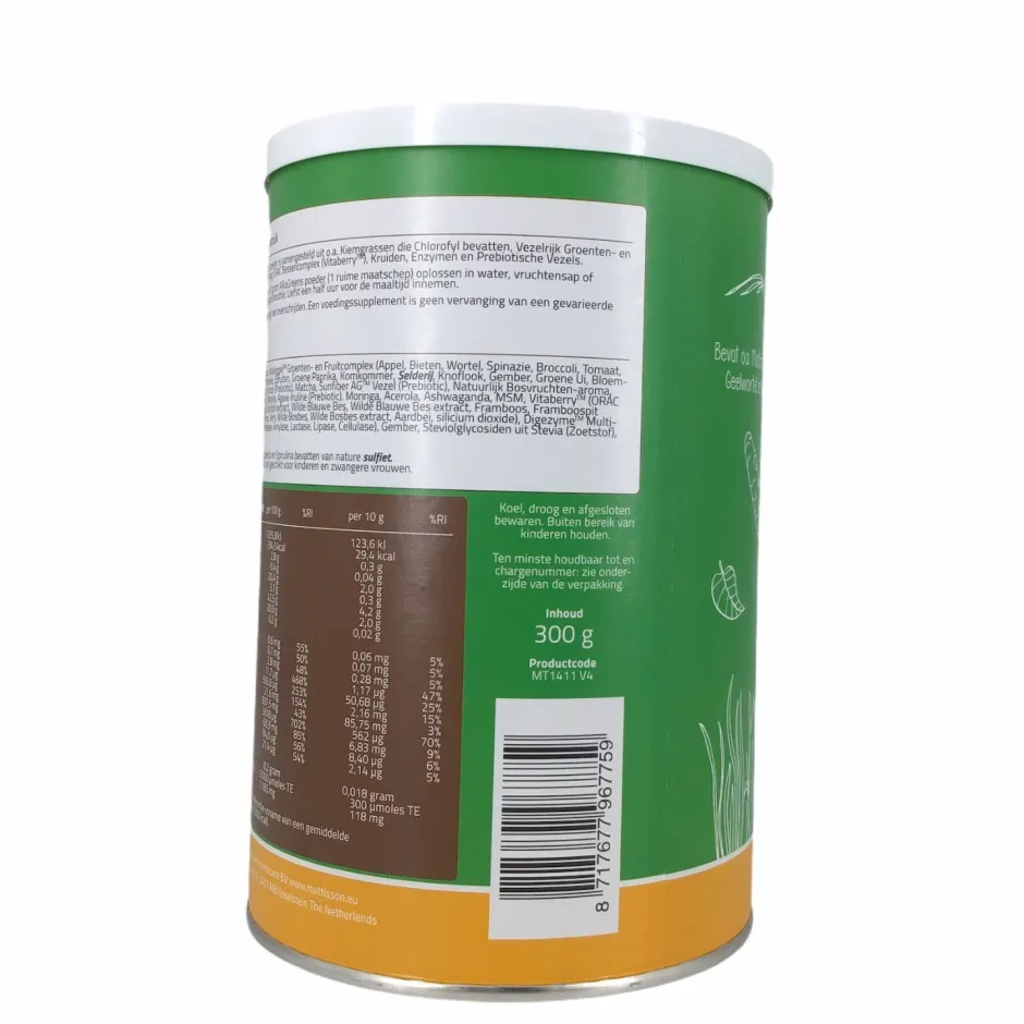 Mattisson Stress | Spijsvertering*Absolute AlkaGreens Supersmoothie Poeder - 300g