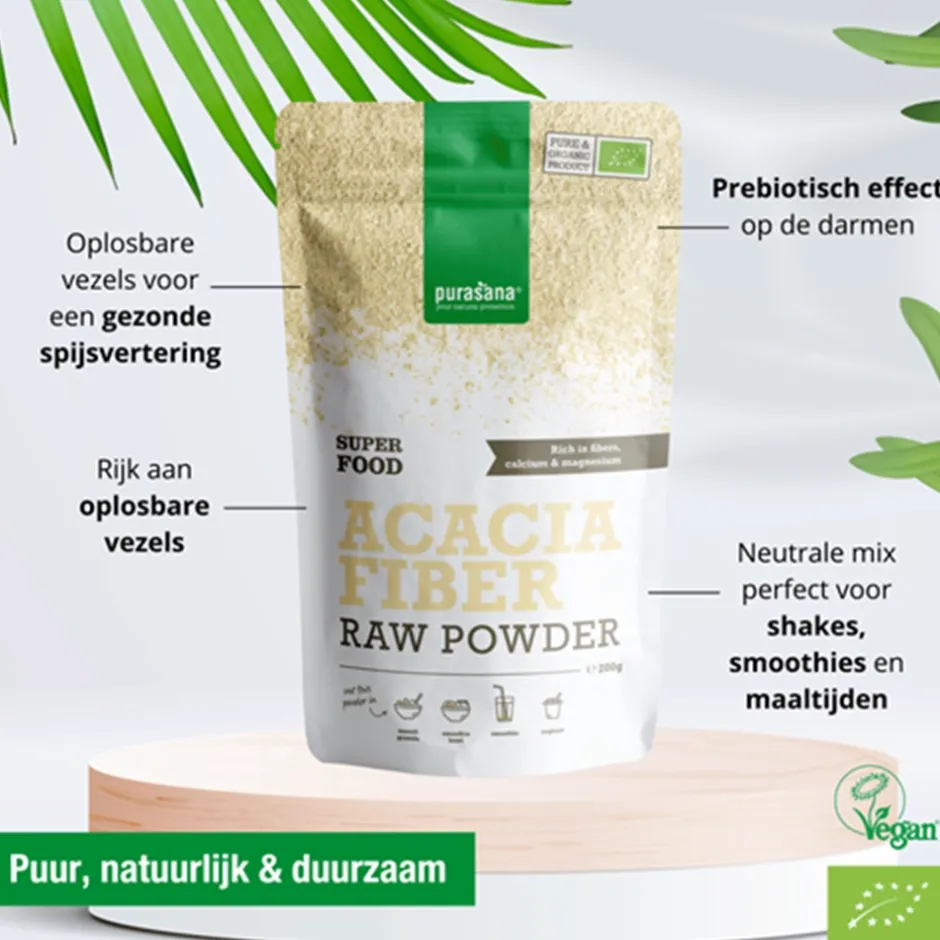 Purasana Spijsvertering | Energie*Acacia Vezels Raw Poeder - 200g - BIO