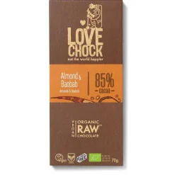 Lovechock Chocolade*Amandel / Baobab tablet 85% - 70g - BIO
