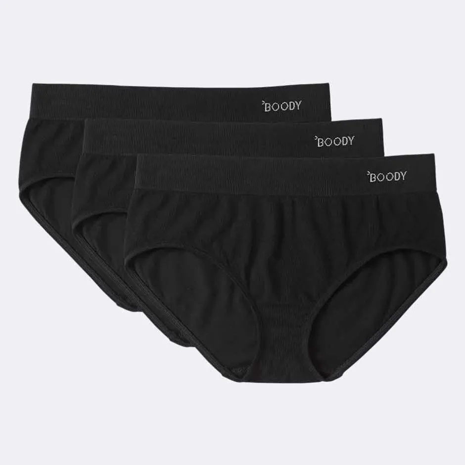 Boody Dames Slips*Bamboe Slip Midi - Zwart