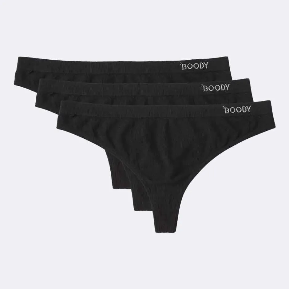 Boody Dames Slips*Bamboe String - Zwart