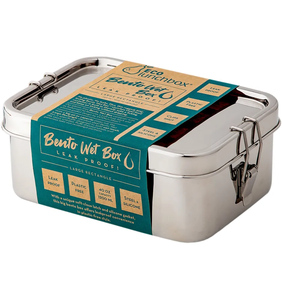 ECOlunchbox Rvs Lunchtrommels | Bewaren En Meenemen*Bento Wet Box Large Rectangle - 1200ml