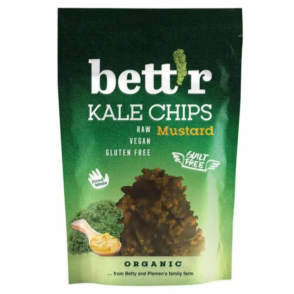 Bett'r Chips & Zoutjes*Boerenkool Chips met Mosterd en Ui - 30g - BIO