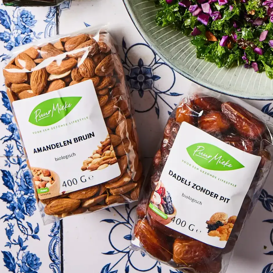 Puur Mieke Fruit & Noten | Biologische Noten*Bruine amandelen - 400g - BIO