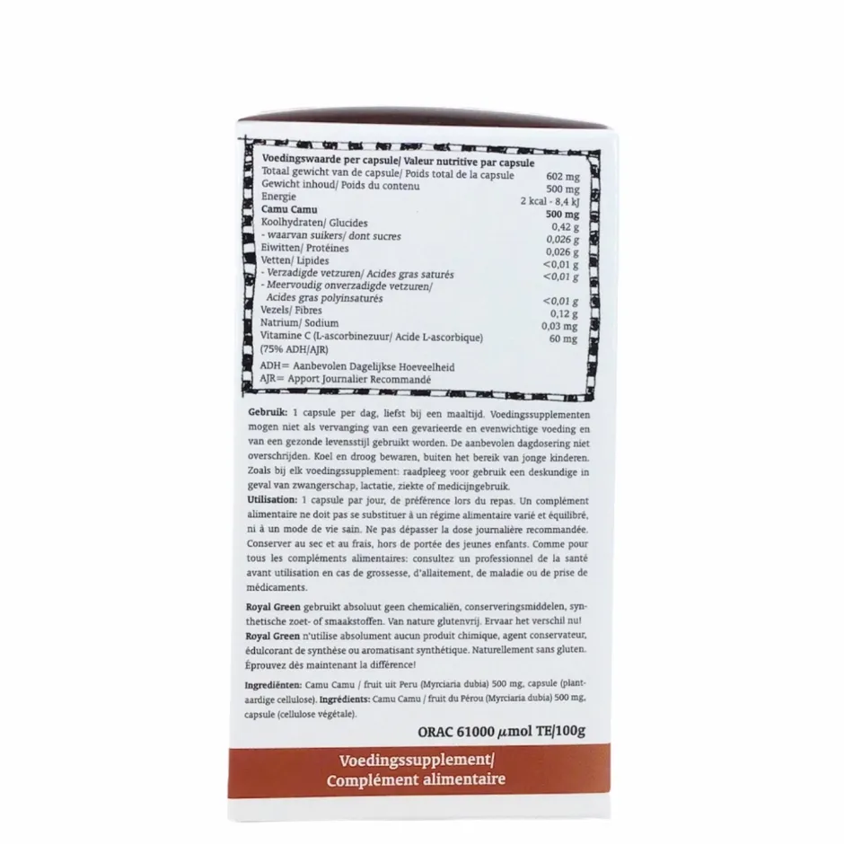 Royal Green Weerstand | Vitamine C*Camu Camu - Vitamine C - 60 vegicaps
