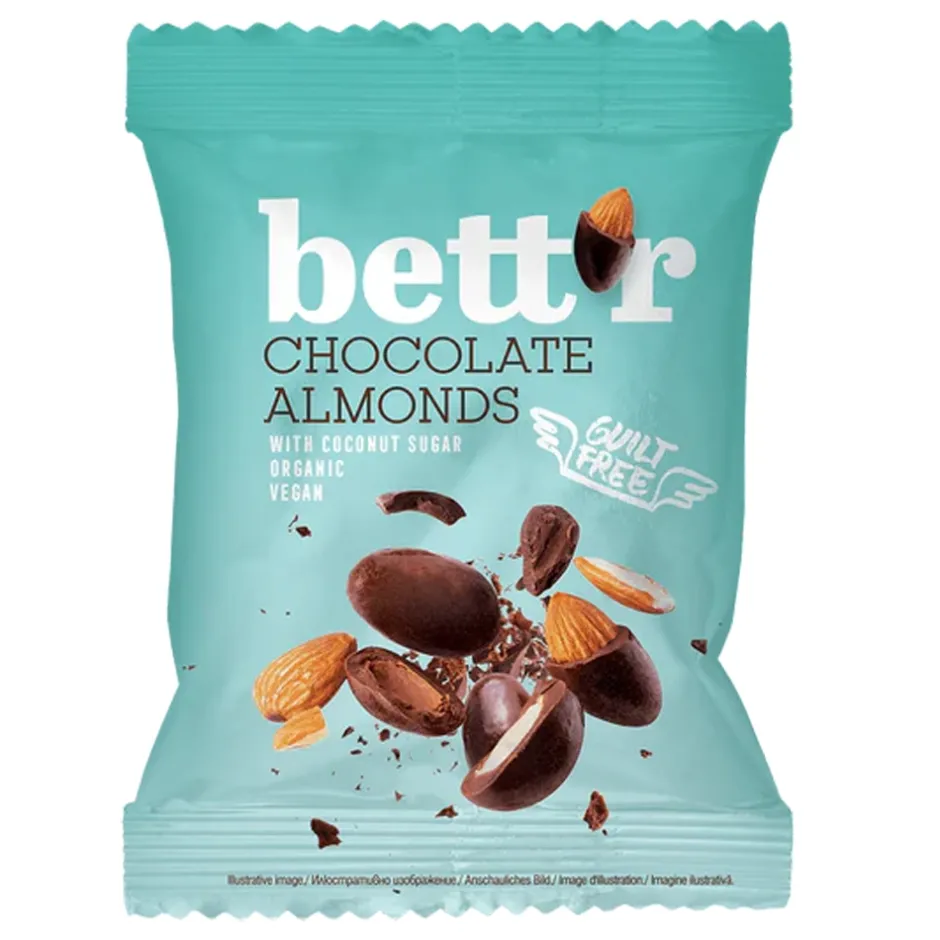 Bett'r Snoepjes | Chocolade*Chocolade Amandelen BIO - 40g