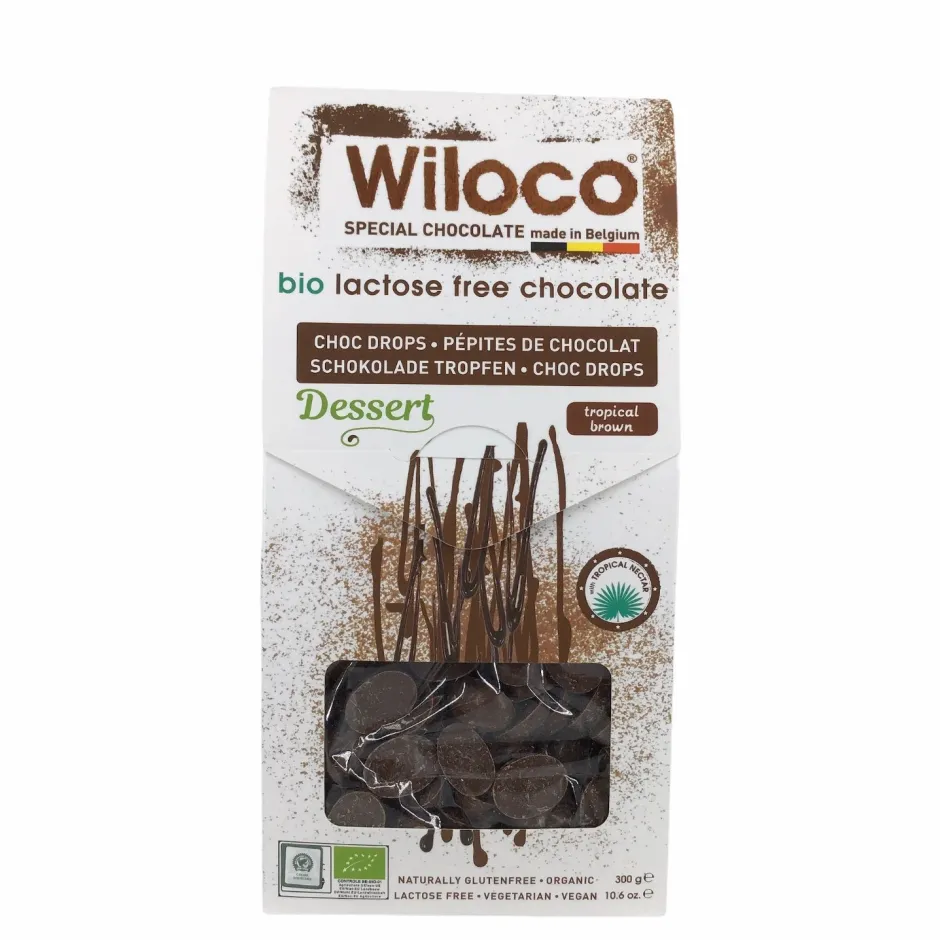 Wiloco Chocolade | Chocolade Druppels*Chocolade Druppels "Melk" Lactosevrij - 300g - BIO