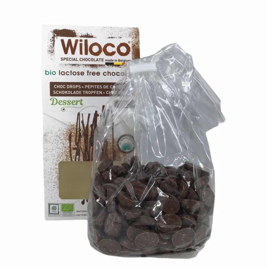 Wiloco Chocolade | Chocolade Druppels*Chocolade Druppels "Melk" Lactosevrij - 300g - BIO