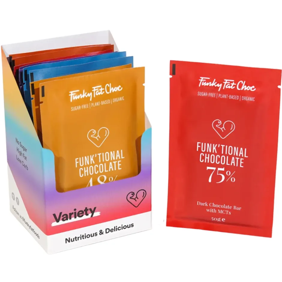 Funky Fat Choc Chocolade*Chocolade met MCT Mix - 10x50g - BIO