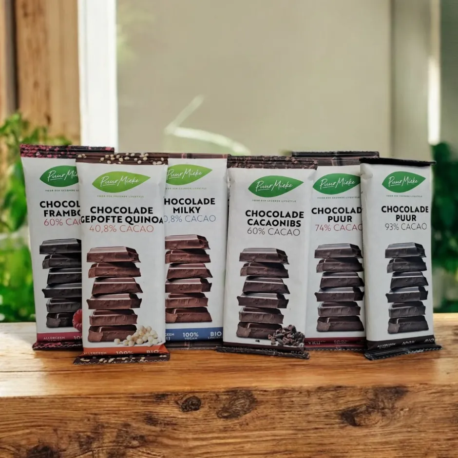 Puur Mieke Chocolade*Chocoladereep Framboos - 60% Cacao - BIO