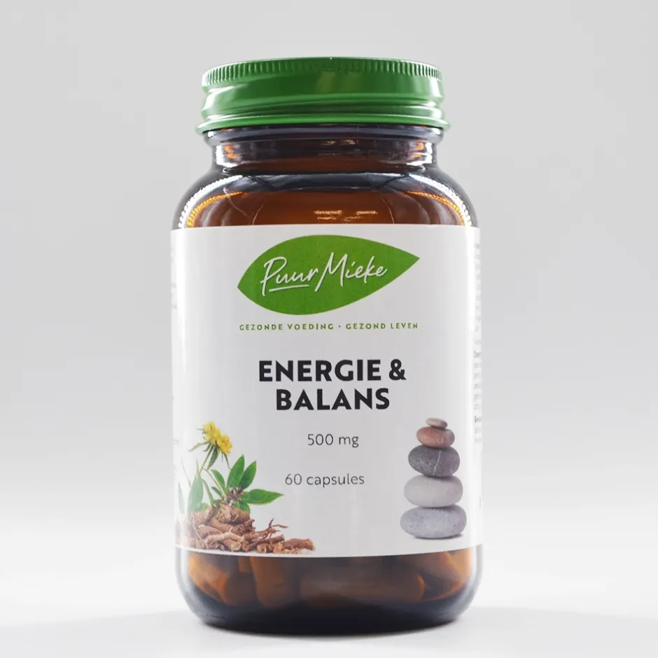 Puur Mieke Stress | Hersenen*Energie & Balans - 500mg - 60 caps