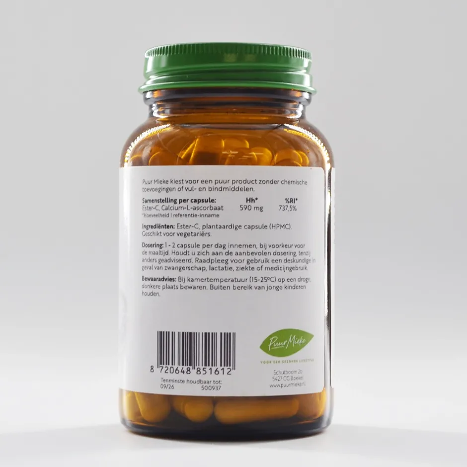 Puur Mieke Immuunsysteem | Rimpels*Ester-C Capsules - 590mg - 60 caps