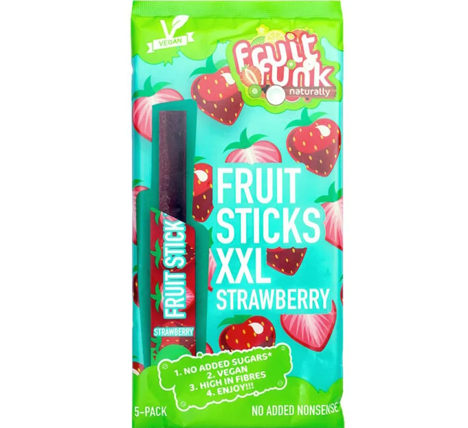 Fruitfunk Repen | Snoepjes*Fruit sticks XXL Aardbei - (5st) 100g