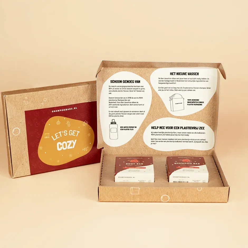 Shampoo Bars Bad En Douche | Shampoo*Giftbox Let's Get Cosy - Shampoo & Body Bar - 2x 60g