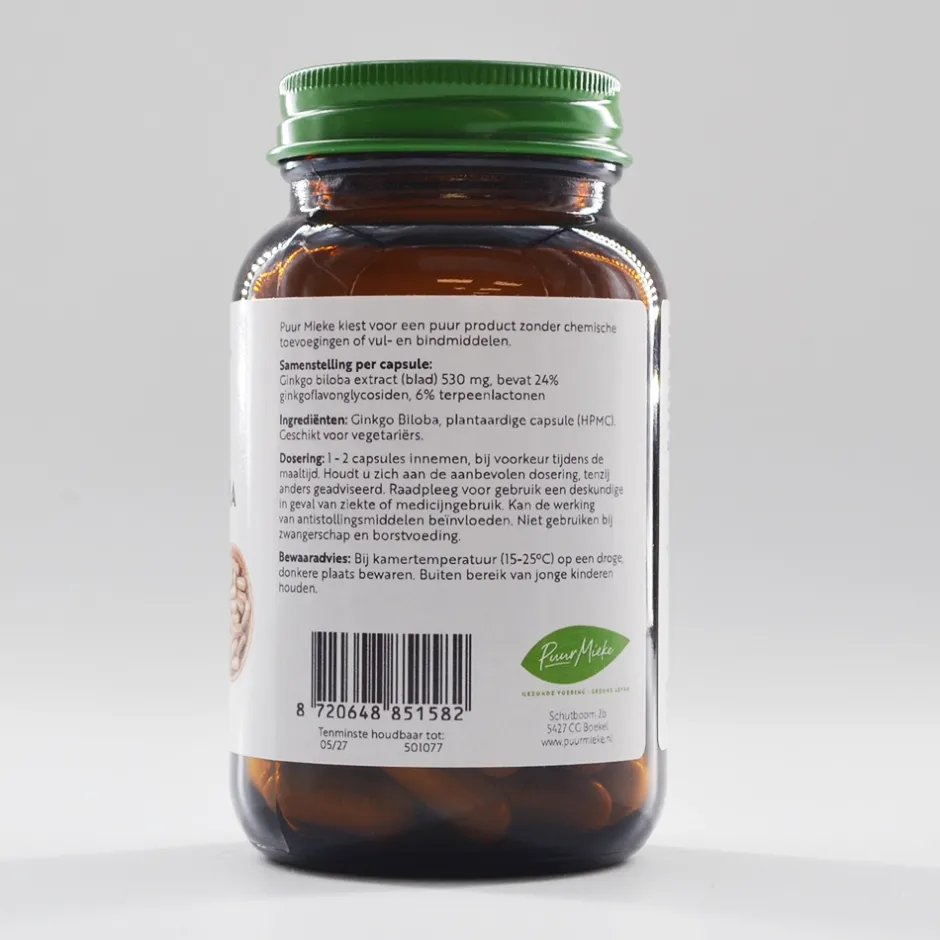 Puur Mieke Specials | Puur Mieke Supplementen*Ginkgo Biloba - 530mg - 60 caps