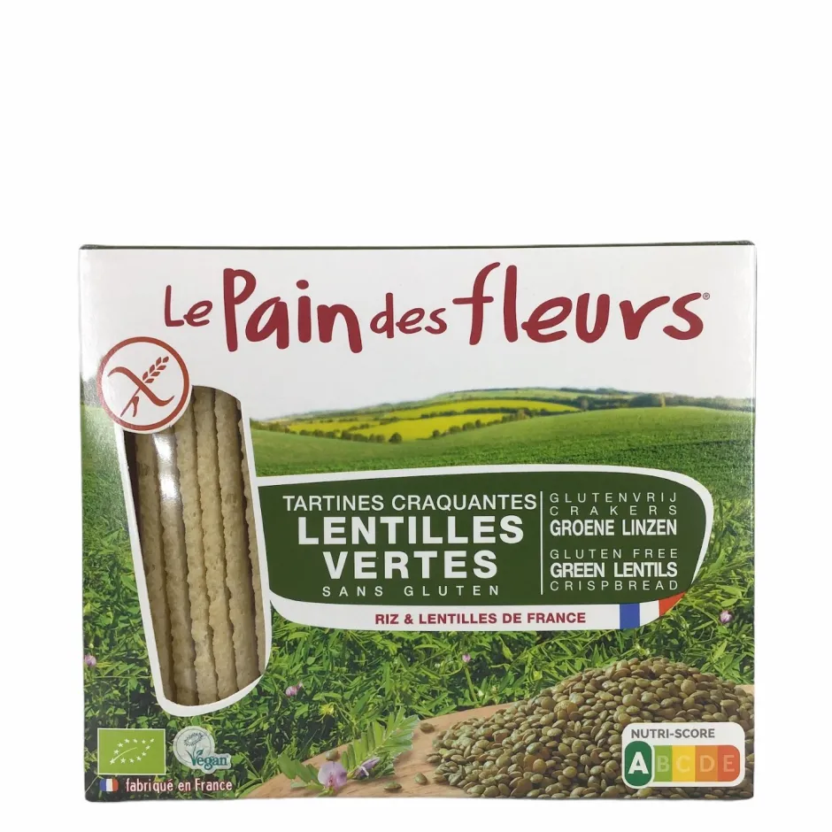 Le Pain des Fleurs Crackers En Wafels*Groene Linzen Crackers - 150gr - BIO