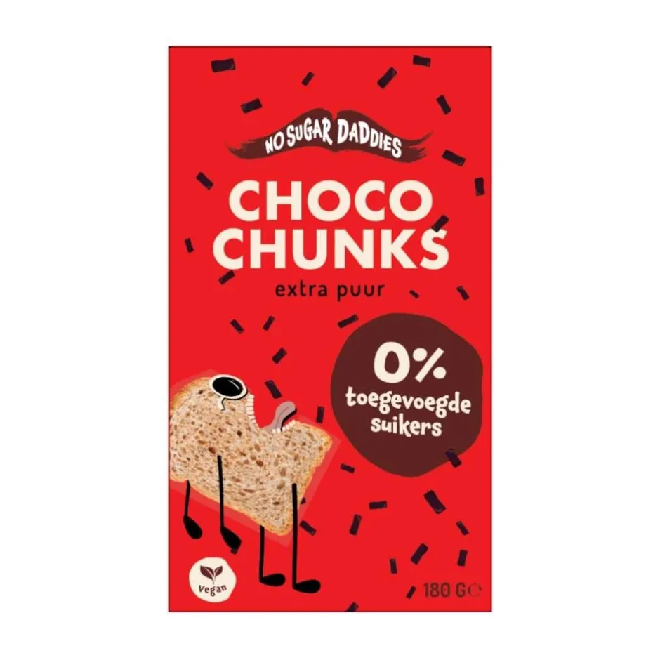 No Sugar Daddies Hagelslag Zonder Suiker | Chocolade*Hagelslag Chunks - Extra Puur - 180g - BIO