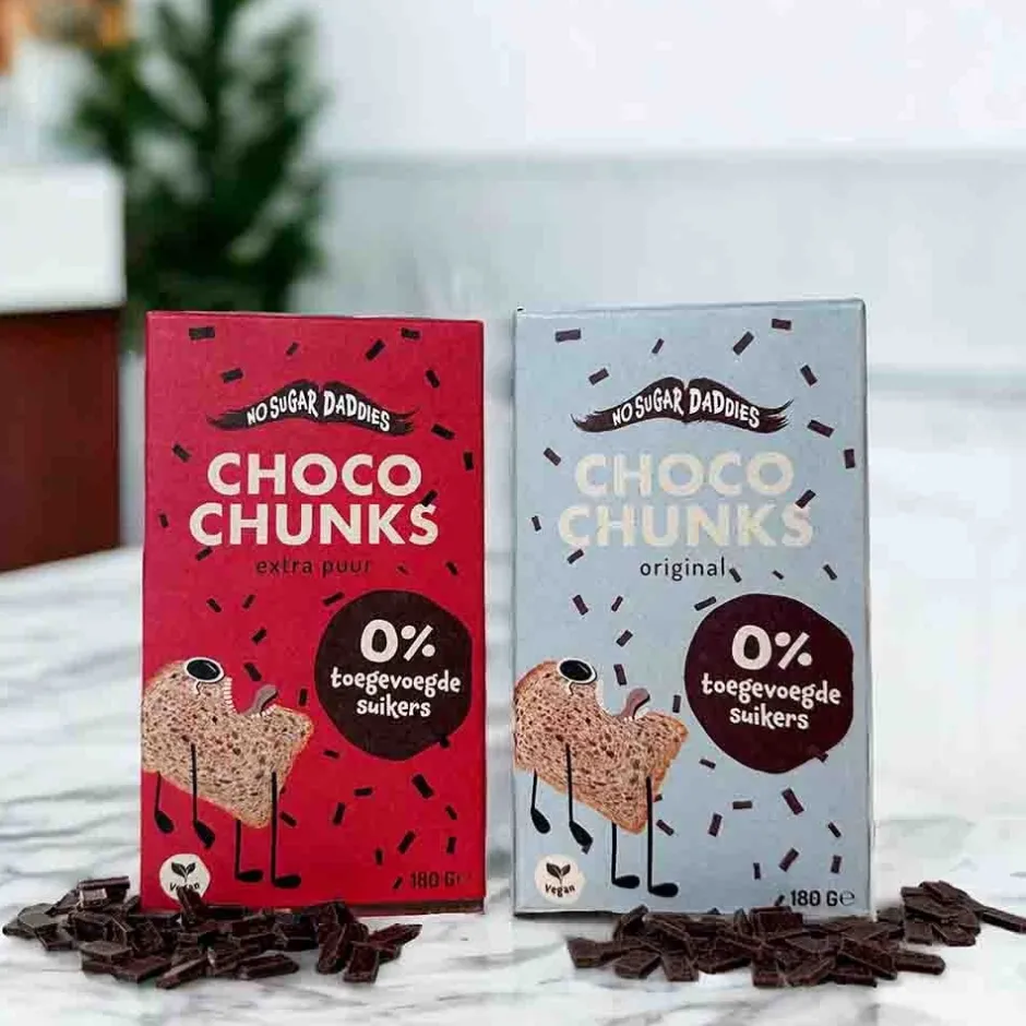No Sugar Daddies Hagelslag Zonder Suiker | Chocolade*Hagelslag Chunks - Extra Puur - 180g - BIO