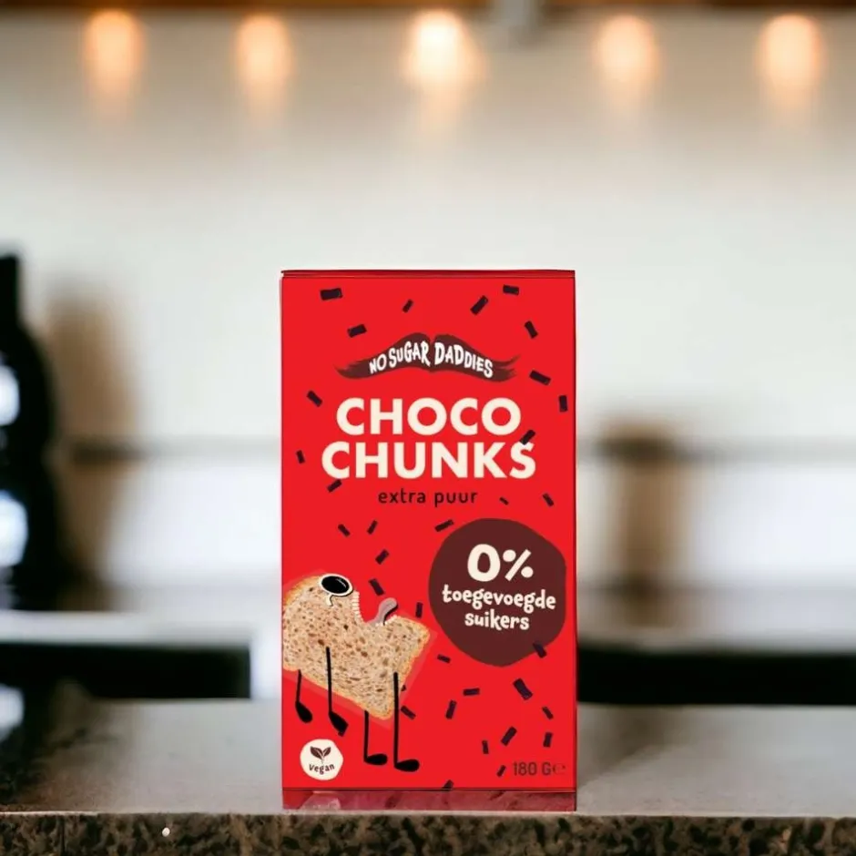 No Sugar Daddies Hagelslag Zonder Suiker | Chocolade*Hagelslag Chunks - Extra Puur - 180g - BIO