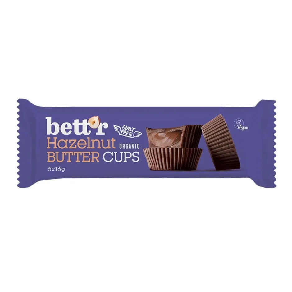 Bett'r Chocolade*Hazelnoot Butter Cups - 39g - BIO