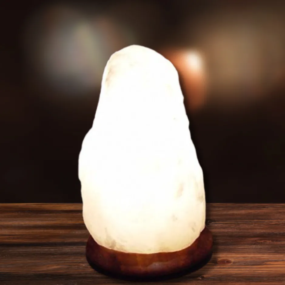 SelNature Stress | Nachtrust*Himalaya zoutlamp wit Natuurvorm