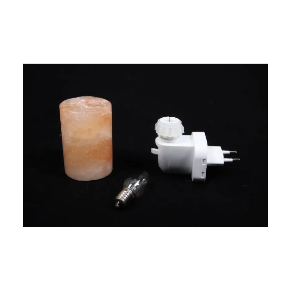 SelNature Nachtrust | Stress*Himalayazout nachtlamp voor stopcontact - Cilinder