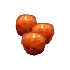 SelNature Stress | Nachtrust*Himalayazout theelichthouder - Set van 3