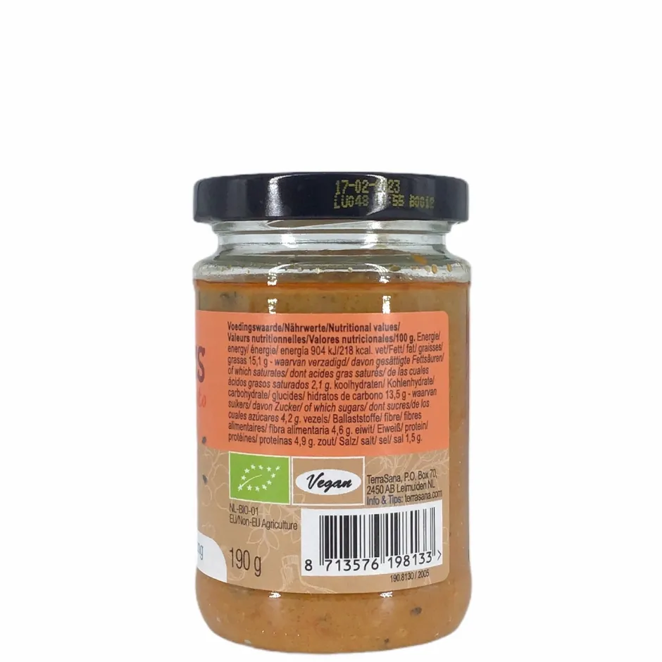Terrasana Hartige Spreads*Hummus Spread met Zongedroogde Tomaten - BIO