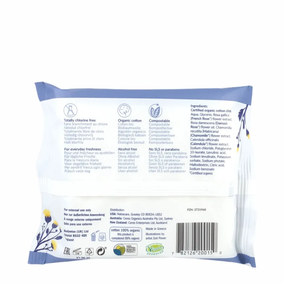 Natracare Intieme Verzorging/Inlegkruisjes En Maandverband | Intieme Doekjes*Hygienische Intiem doekjes