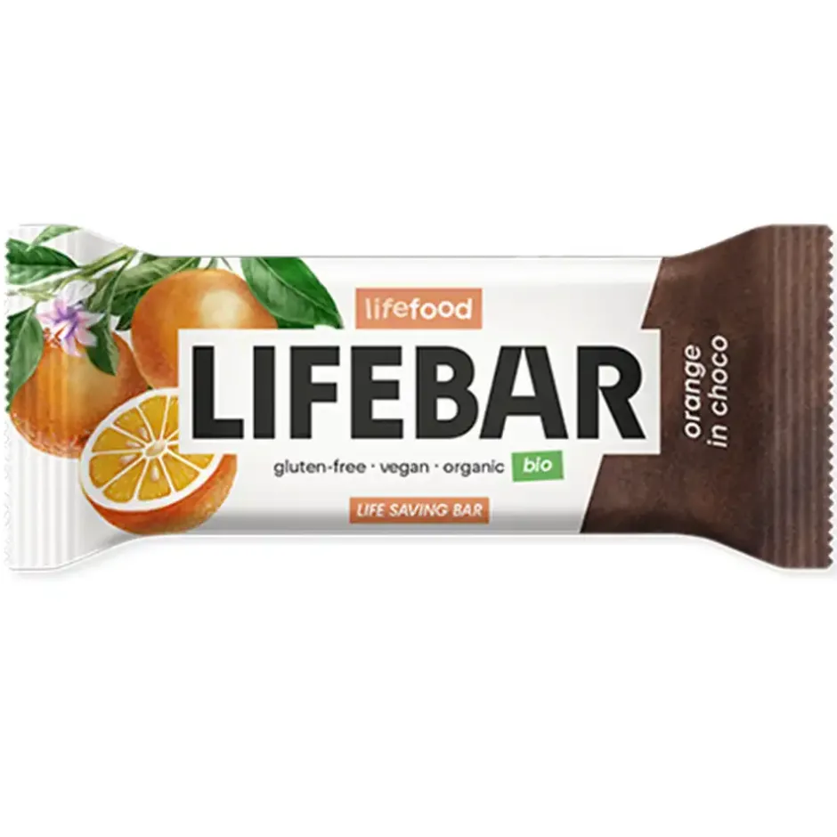 Lifefood Repen | Chocolade*InChoco Energiereep Sinaasappel RAW - 40g - BIO