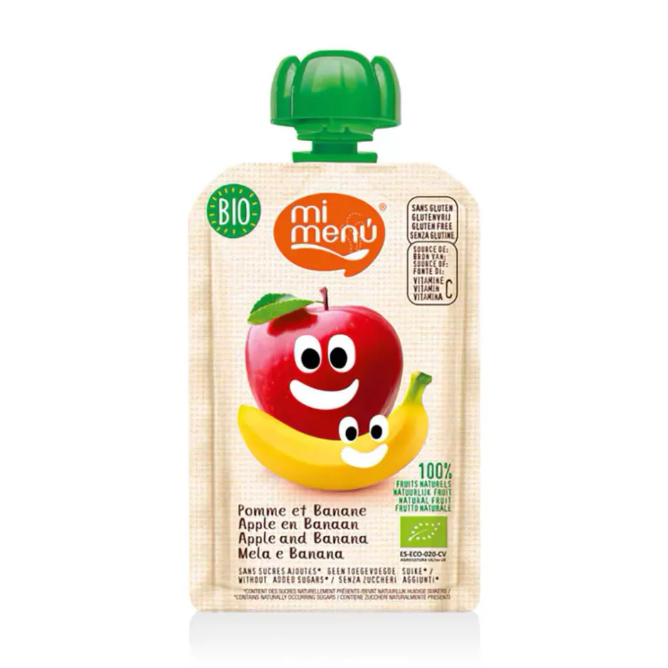 Mi Menu Fruit & Noten | Sap & Frisdranken*Knijpfruit Appel Banaan - 100g - BIO