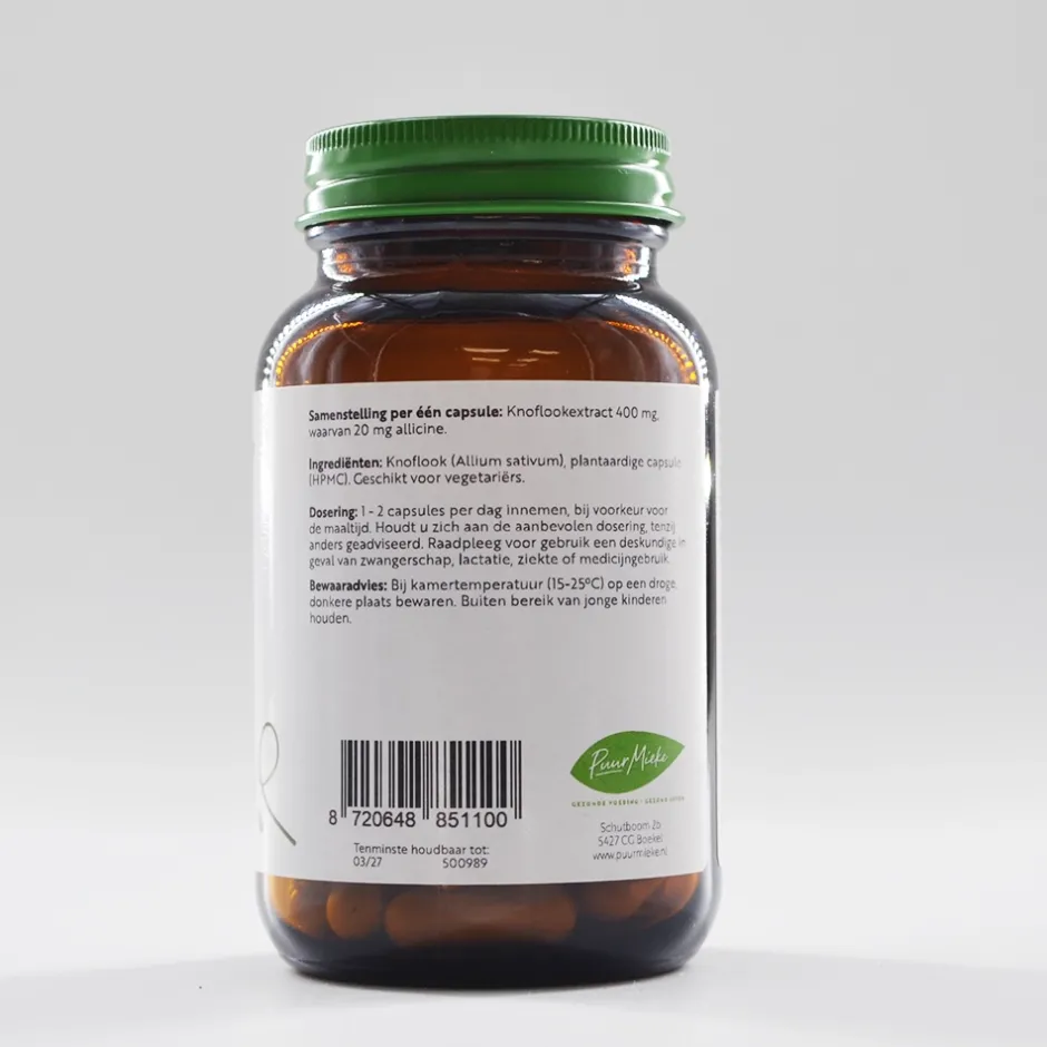 Puur Mieke Stress | Immuunsysteem*Knoflook met Allicine - 400mg - 60 caps