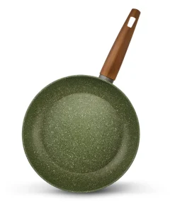Natura Induction Koekenpan Zonder Teflon*Koekenpan 24cm met hout-look greep - VegeTek