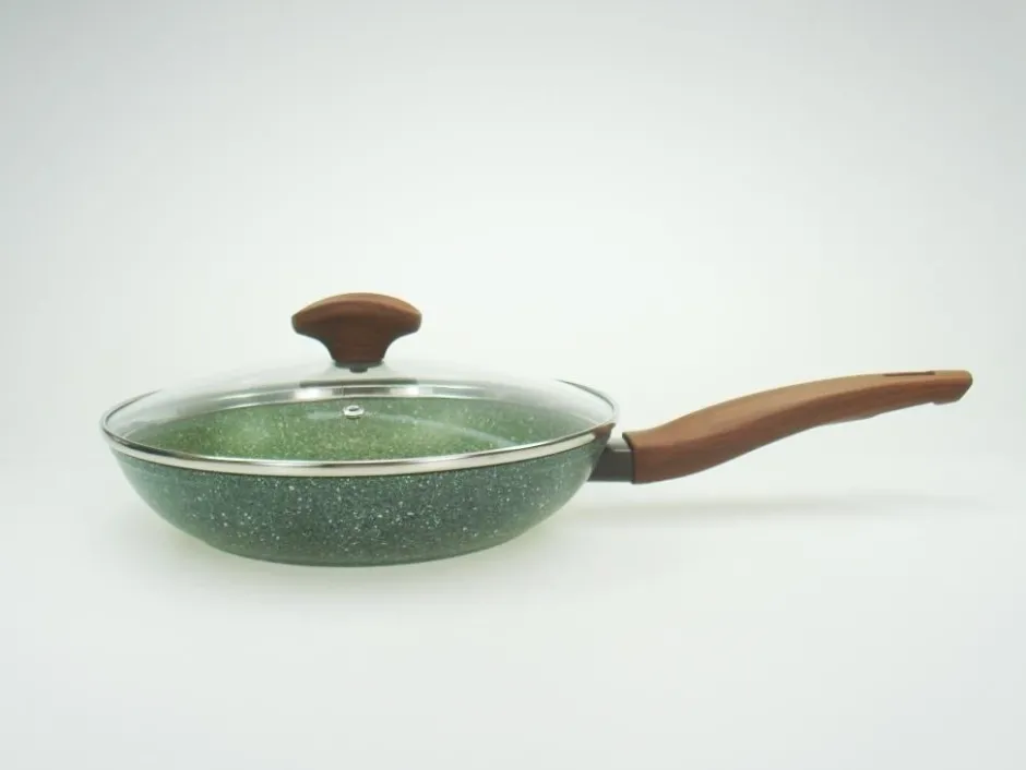 Natura Induction Koekenpan Zonder Teflon*Koekenpan 24cm met hout-look greep - VegeTek