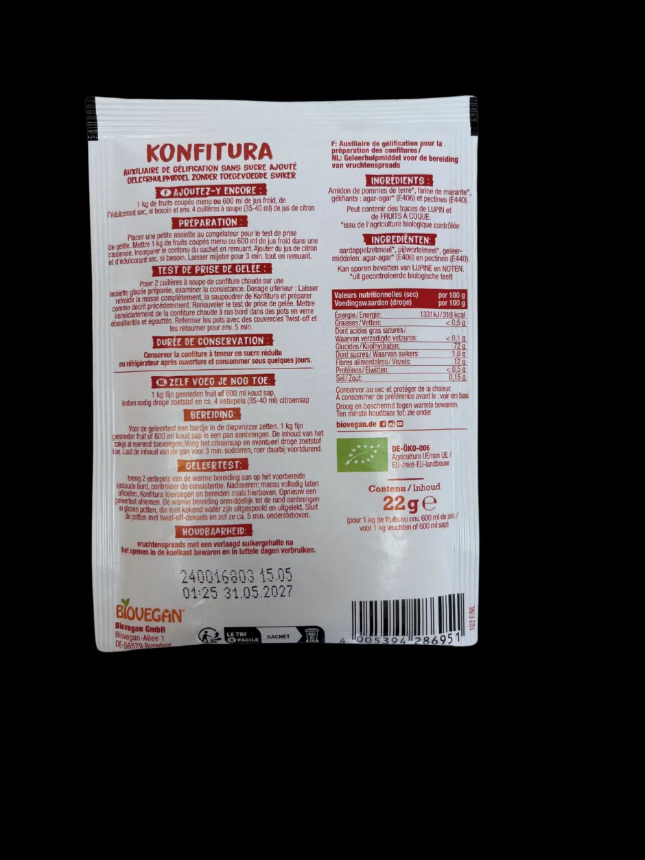 Biovegan Bindmiddelen*Konfitura Geleermiddel - 22g - BIO