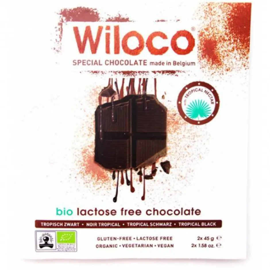 Wiloco Chocolade*Lactosevrije Chocoladereep 'Puur' 66% - 90g - BIO