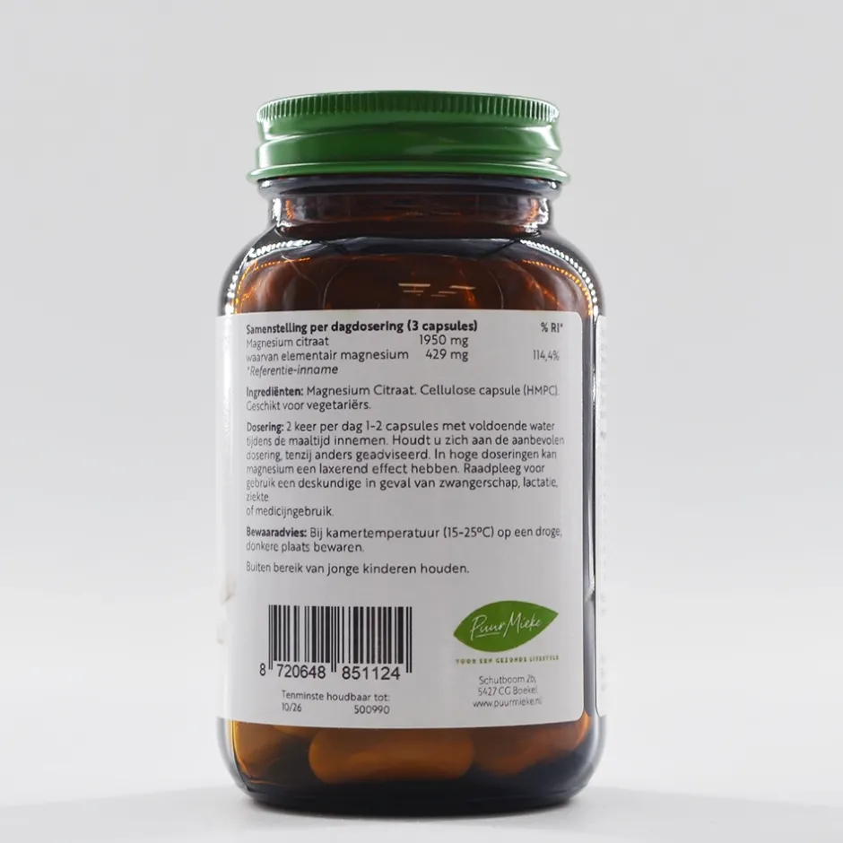 Puur Mieke Spieren | Energie*Magnesium Citraat - 650mg - 80 capsules