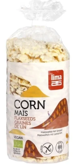 Lima Crackers En Wafels*Maïswafels met lijnzaad - 130g - BIO