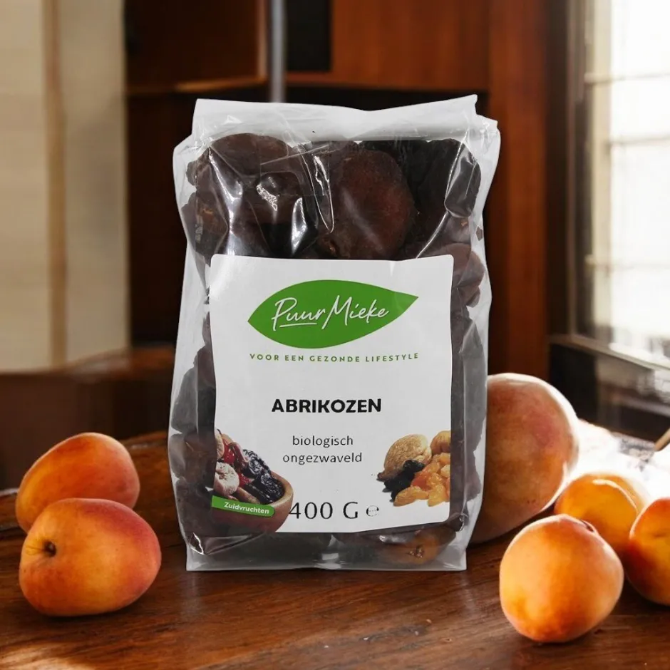 Puur Mieke Fruit & Noten | Bessen En Zuidvruchten*Ongezwavelde Abrikozen - 400g - BIO