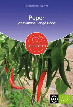 De Bolster Vruchtgewassen | Groenten*Peper 'Westlandse Lange Rode' - 0,3g - BIO