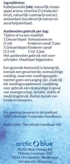 Arctic Blue Hart & Bloedvaten | Hersenen*Pure Arctische Visolie MSC + vitamine D - 250ml