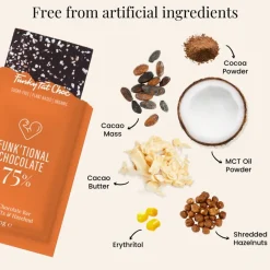 Funky Fat Choc Chocolade | Cacao*Pure Chocolade met Hazelnoot en MCT - BIO