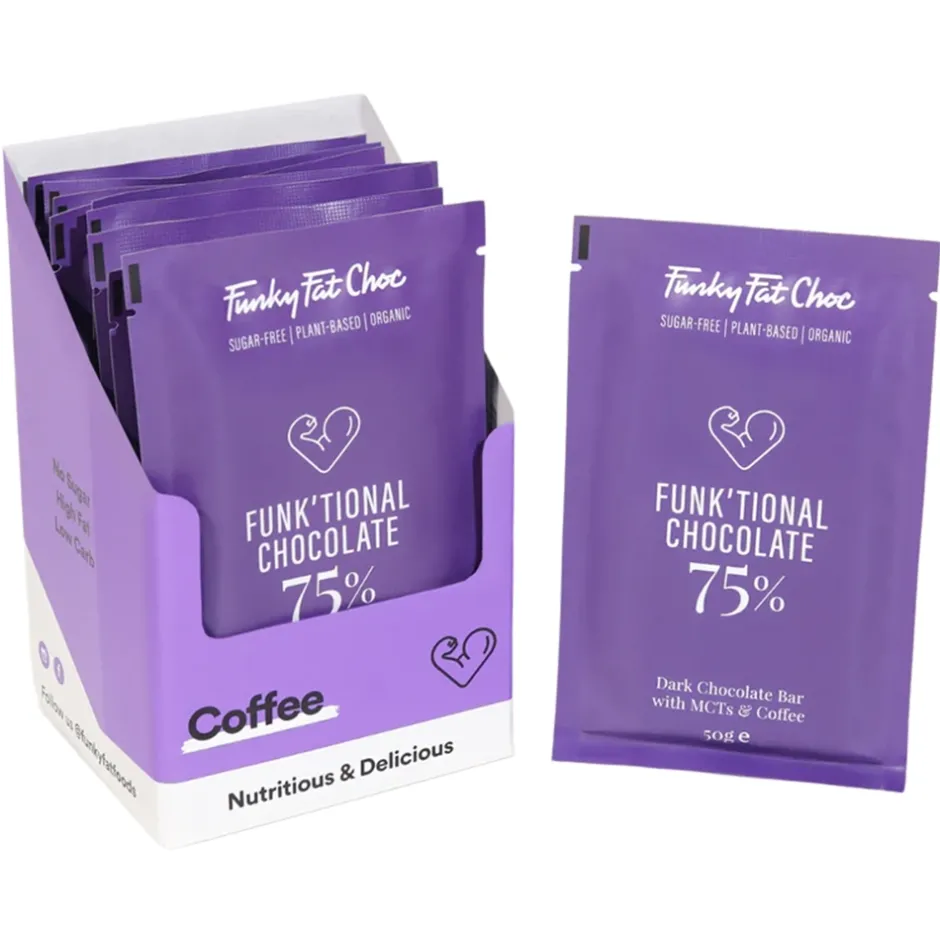 Funky Fat Choc Chocolade | Cacao*Pure Chocolade met Koffie en MCT - BIO