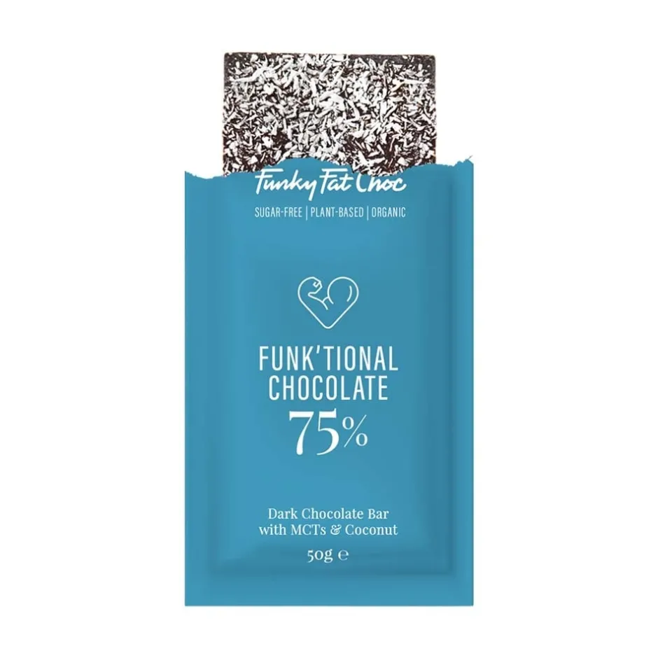 Funky Fat Choc Chocolade | Cacao*Pure Chocolade met Kokos en MCT - BIO