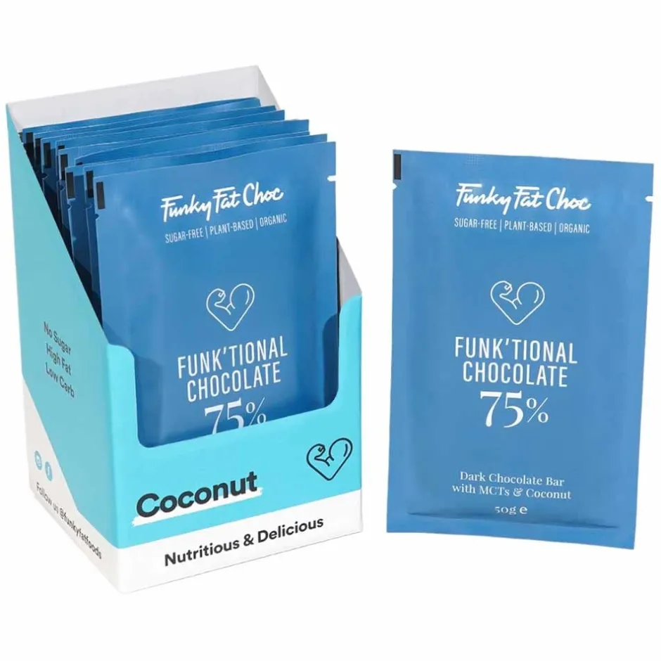 Funky Fat Choc Chocolade | Cacao*Pure Chocolade met Kokos en MCT - BIO
