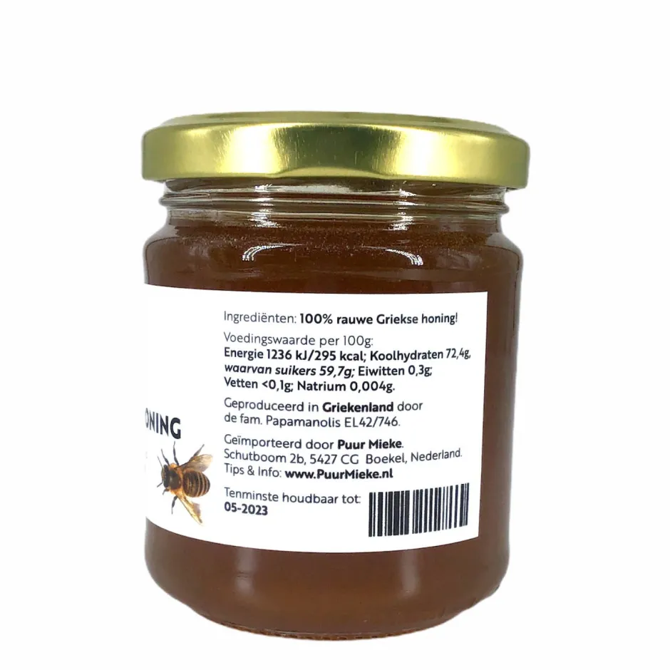 Puur Mieke Bijenproducten | Paleo Aip*Rauwe Griekse Honing - 250g