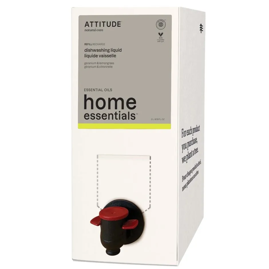 ATTITUDE Schoonmaakproducten | Afwasmiddel*Refill - Afwasmiddel - Geranium & Citroengras - 2000ml