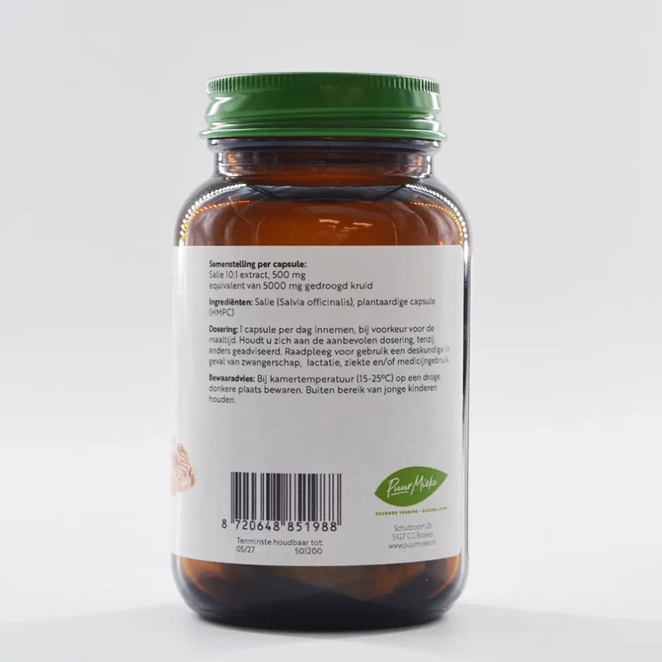 Puur Mieke Vrouw | Spijsvertering*Salie - 500mg - 75 caps