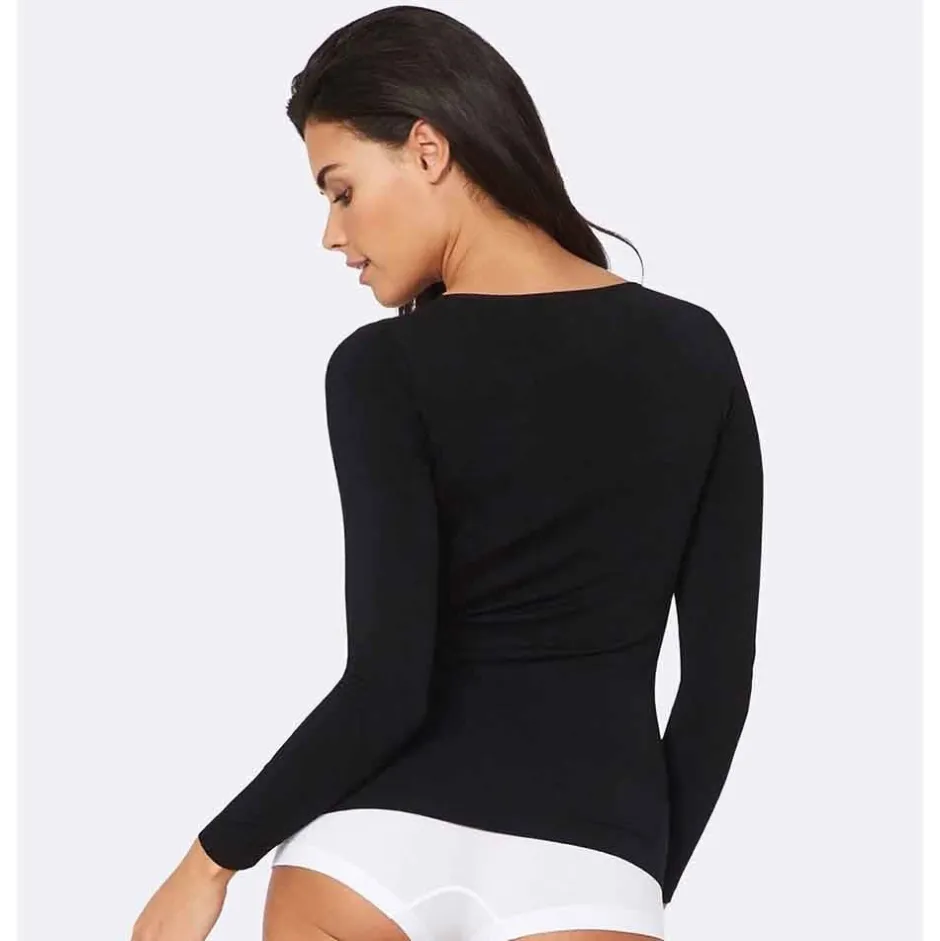 Boody Shirts*Shirt met Lange Mouwen - Zwart