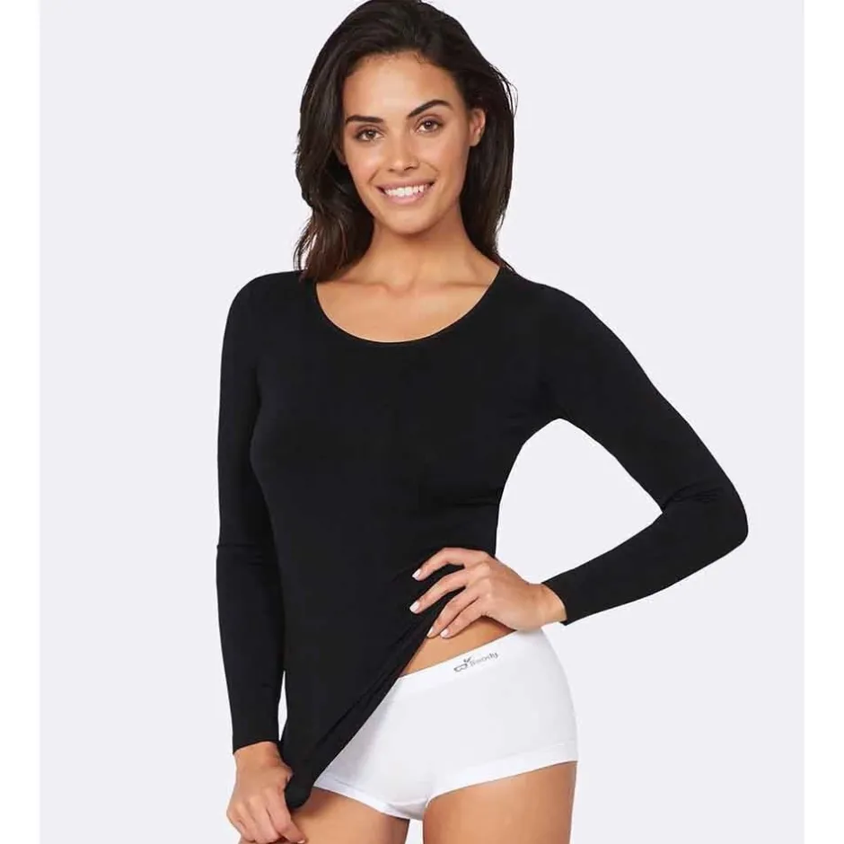 Boody Shirts*Shirt met Lange Mouwen - Zwart